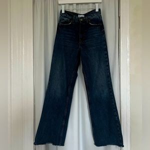 Zara wide leg jeans with subtle distressed details